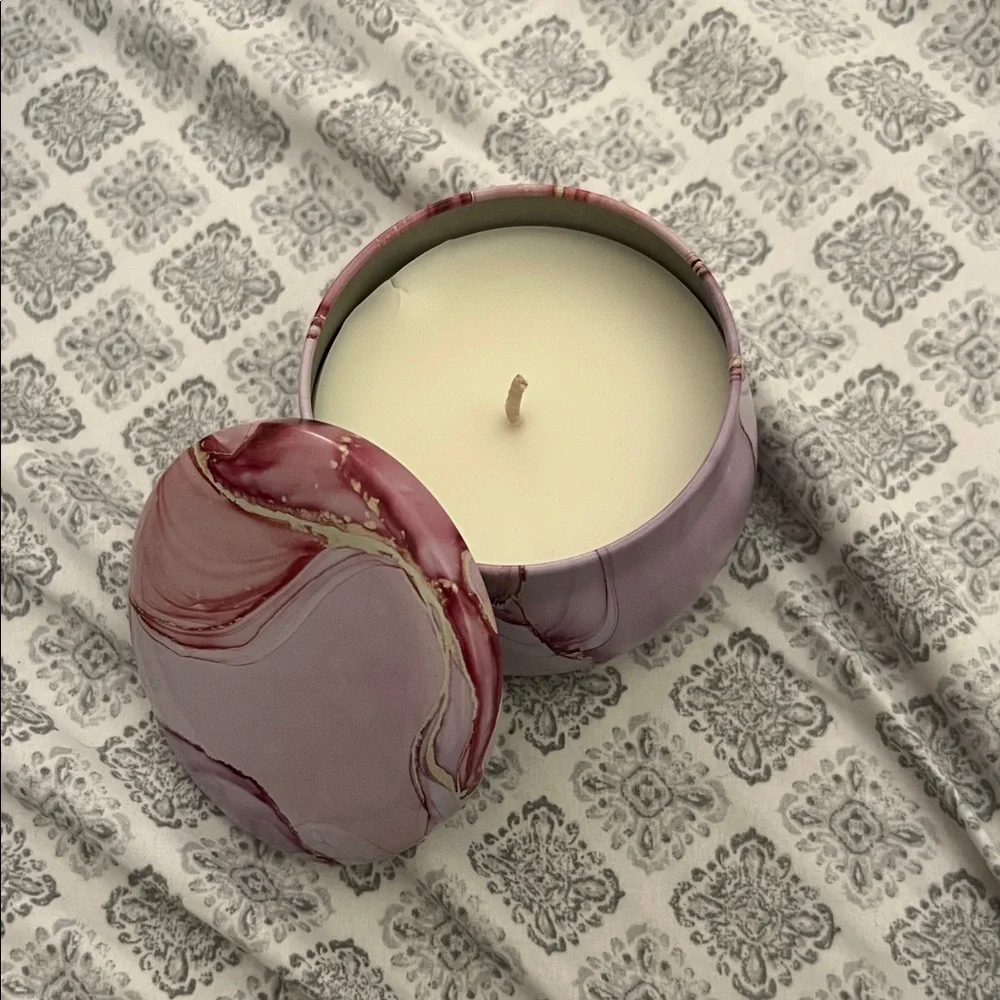Marbled Pink Candle Jar